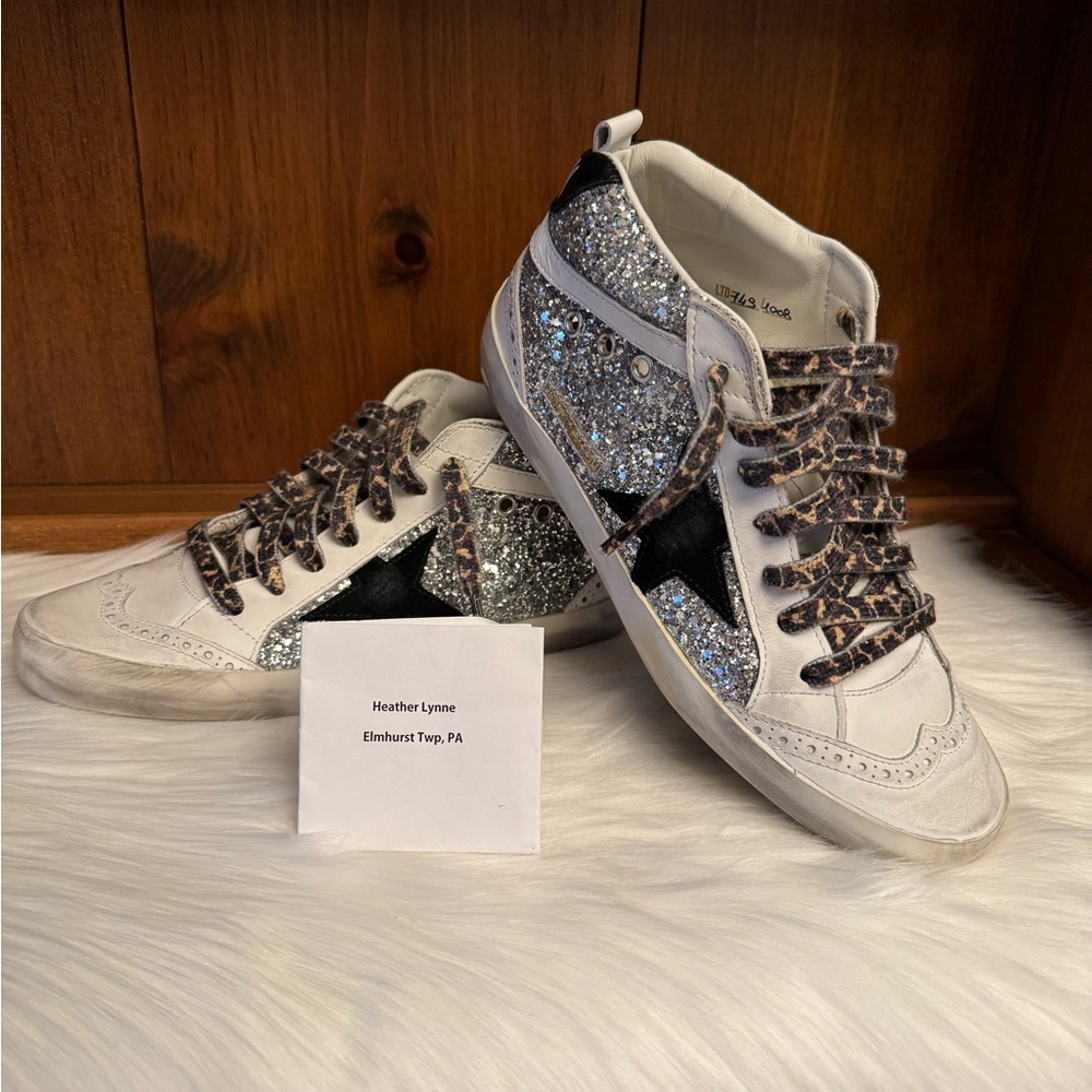 Golden Goose Silver Glitter Mids
